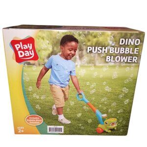Dino Push Bubble Blower, Includes 4oz Bubble Solution